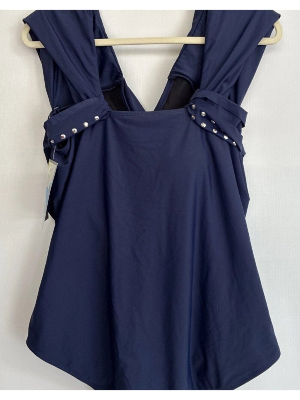 Mazu Swim Grecian One Piece Swimdress Navy Blue Womens 24W Brand New With Tags